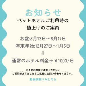 ペットホテルのトップシーズン料金について