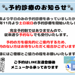 予約診療のお知らせ